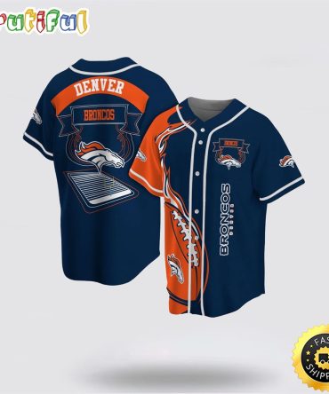 NFL Denver Broncos Baseball Jersey Symbol American Football Field Fire Rugby Ball Jersey Shirt