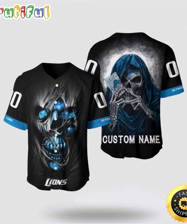 NFL Detroit Lions Baseball Jersey 3D Personalized Skull Stay Cozy And Stylish