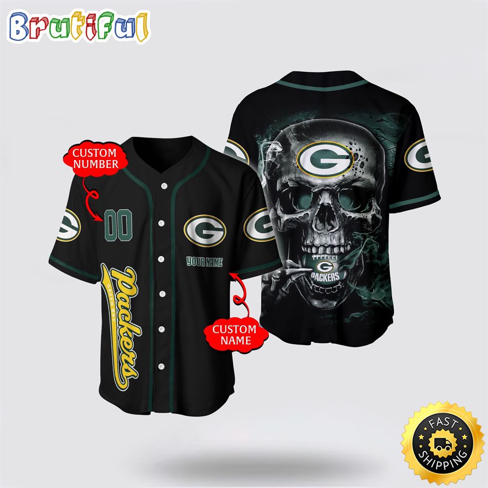 NFL Green Bay Packers Baseball Jersey 3D Personalized Skull Embrace Fashion And Team Spirit