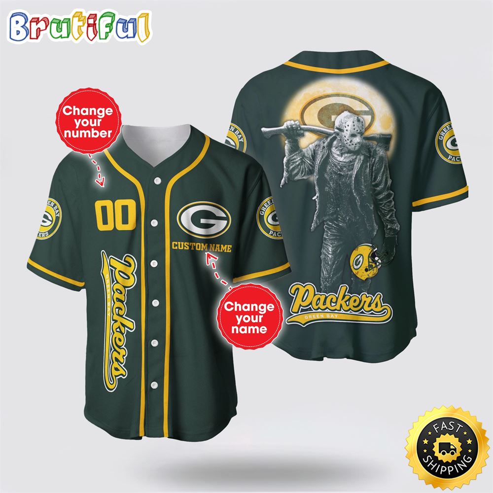 NFL Green Bay Packers Baseball Jersey 3D Personalized Skull Score Big With Team Spirit