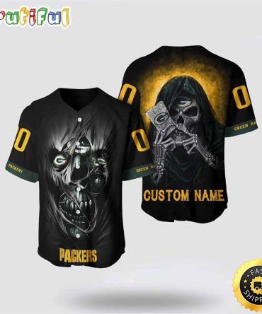 NFL Green Bay Packers Baseball Jersey 3D Personalized Skull Stay Cozy And Stylish