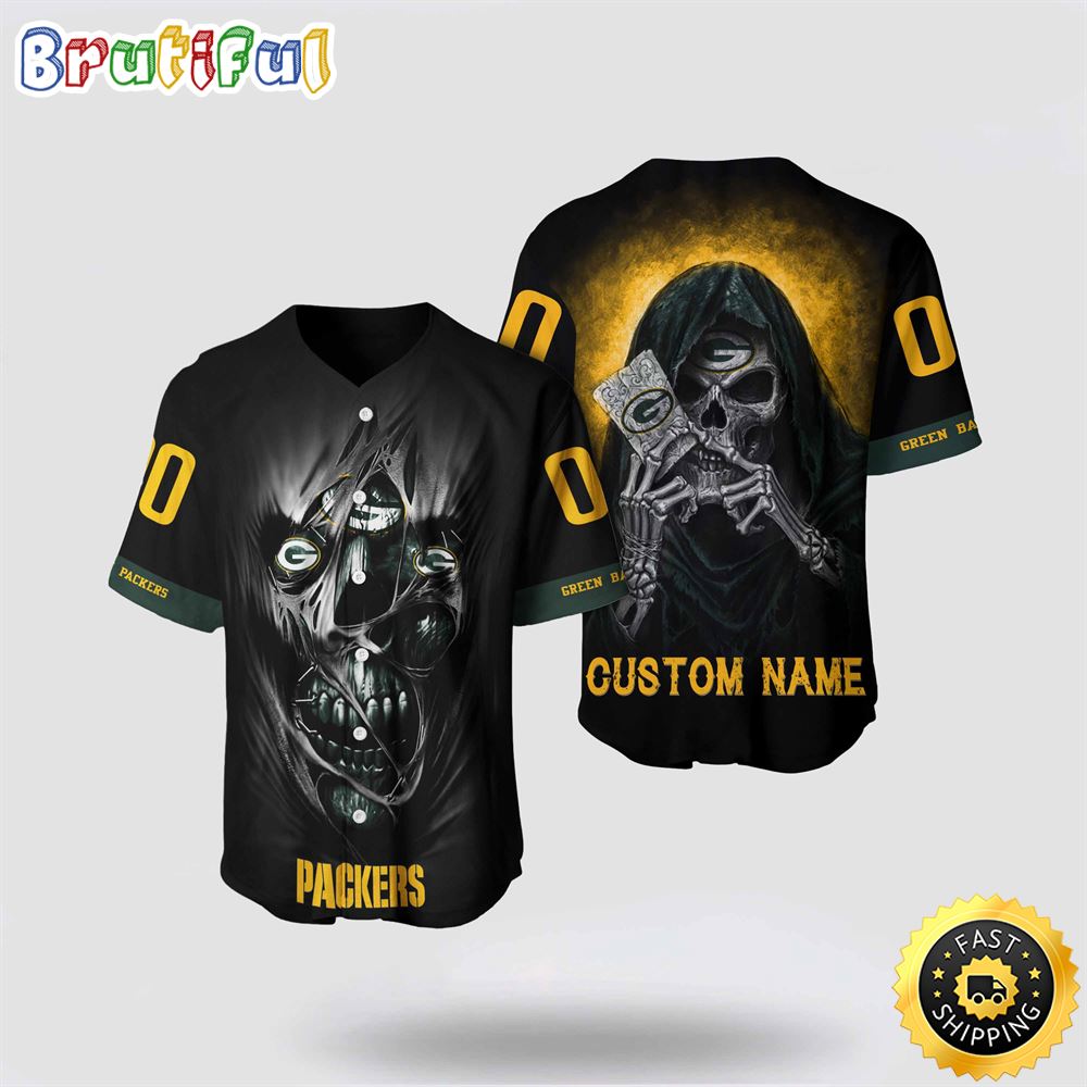 NFL Green Bay Packers Baseball Jersey 3D Personalized Skull Stay Cozy And Stylish