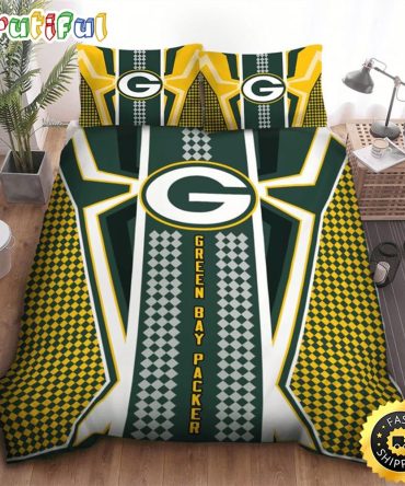 NFL Green Bay Packers Yellow Green Big Logo Bedding Set