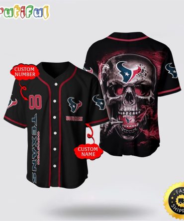 NFL Houston Texans Baseball Jersey 3D Personalized Skull Embrace Fashion And Team Spirit