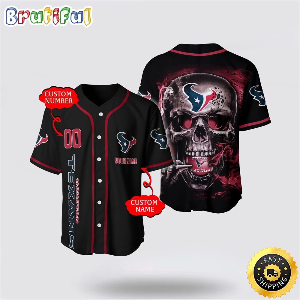 NFL Houston Texans Baseball Jersey 3D Personalized Skull Embrace Fashion And Team Spirit