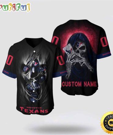 NFL Houston Texans Baseball Jersey 3D Personalized Skull Stay Cozy And Stylish