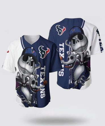 NFL Houston Texans Baseball Jersey Jack Skellington And Zero Perfect Your Team Pride In Laid Back Fashion