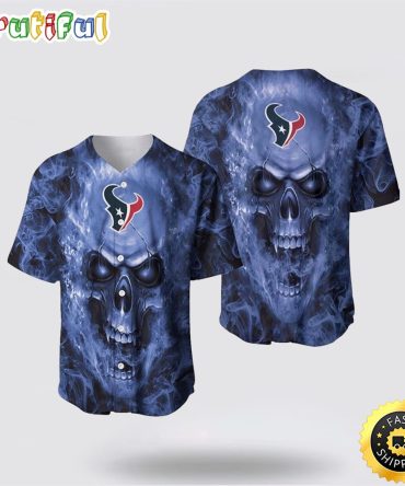 NFL Houston Texans Baseball Jersey Skull Unleash Your Team Spirit With Trendy Designs