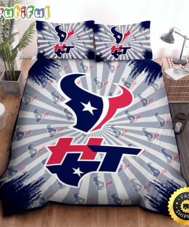 NFL Houston Texans Blue Grey Bedding Set