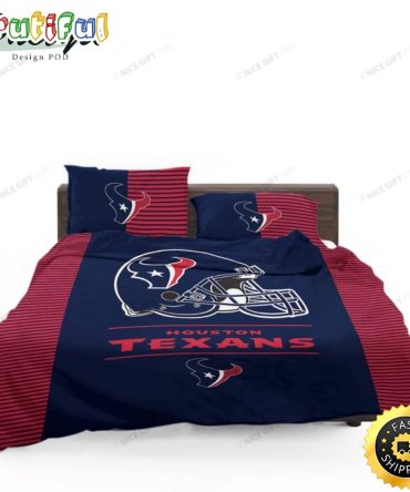 NFL Houston Texans Blue Red Helmet Bedding Set