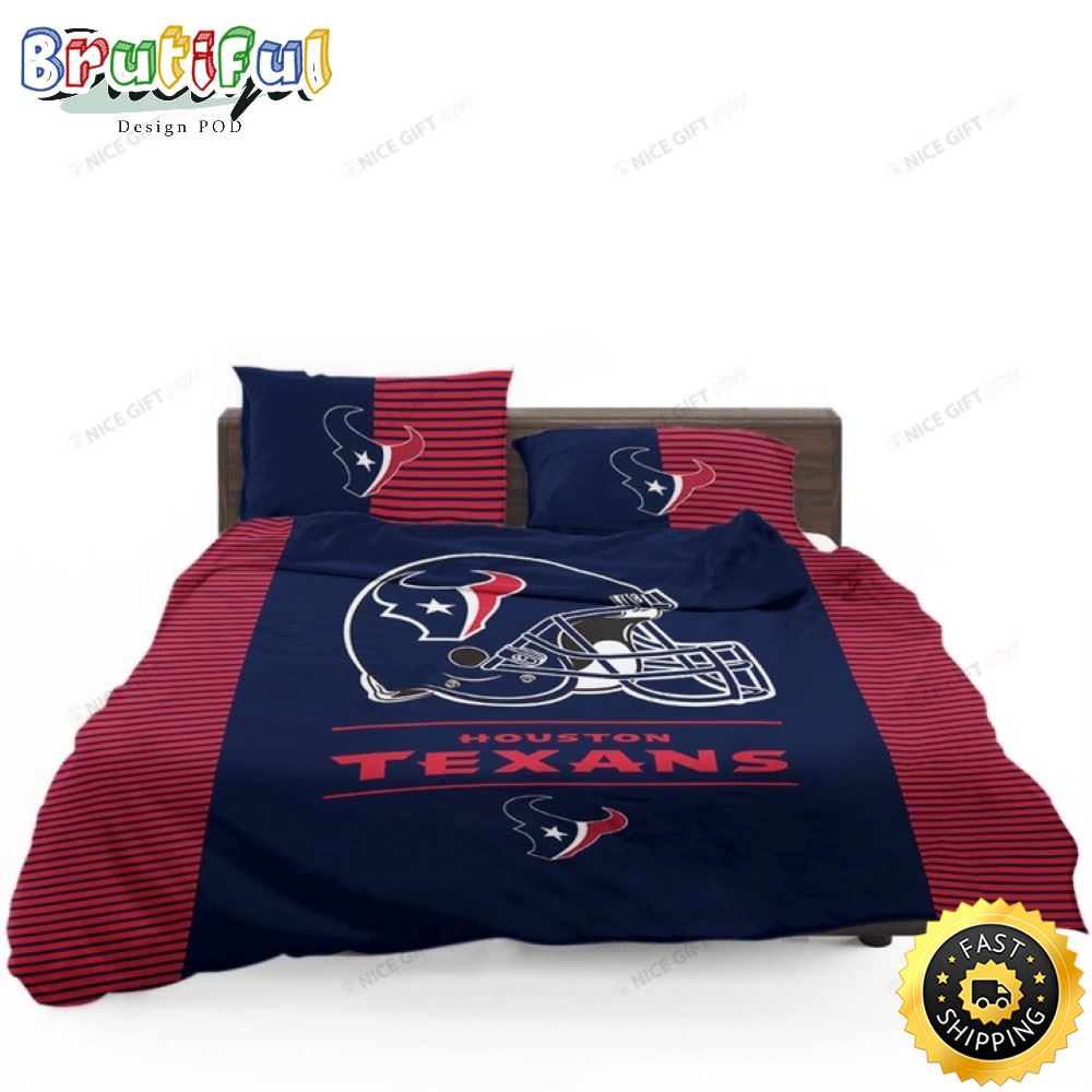 NFL Houston Texans Blue Red Helmet Bedding Set