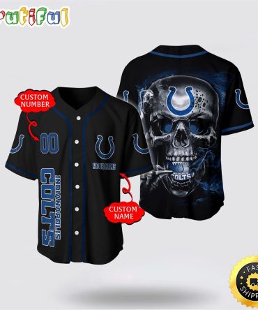 NFL Indianapolis Colts Baseball Jersey 3D Personalized Skull Embrace Fashion And Team Spirit