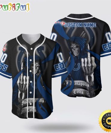 NFL Indianapolis Colts Baseball Jersey 3D Personalized Skull Gear Up For Game Day