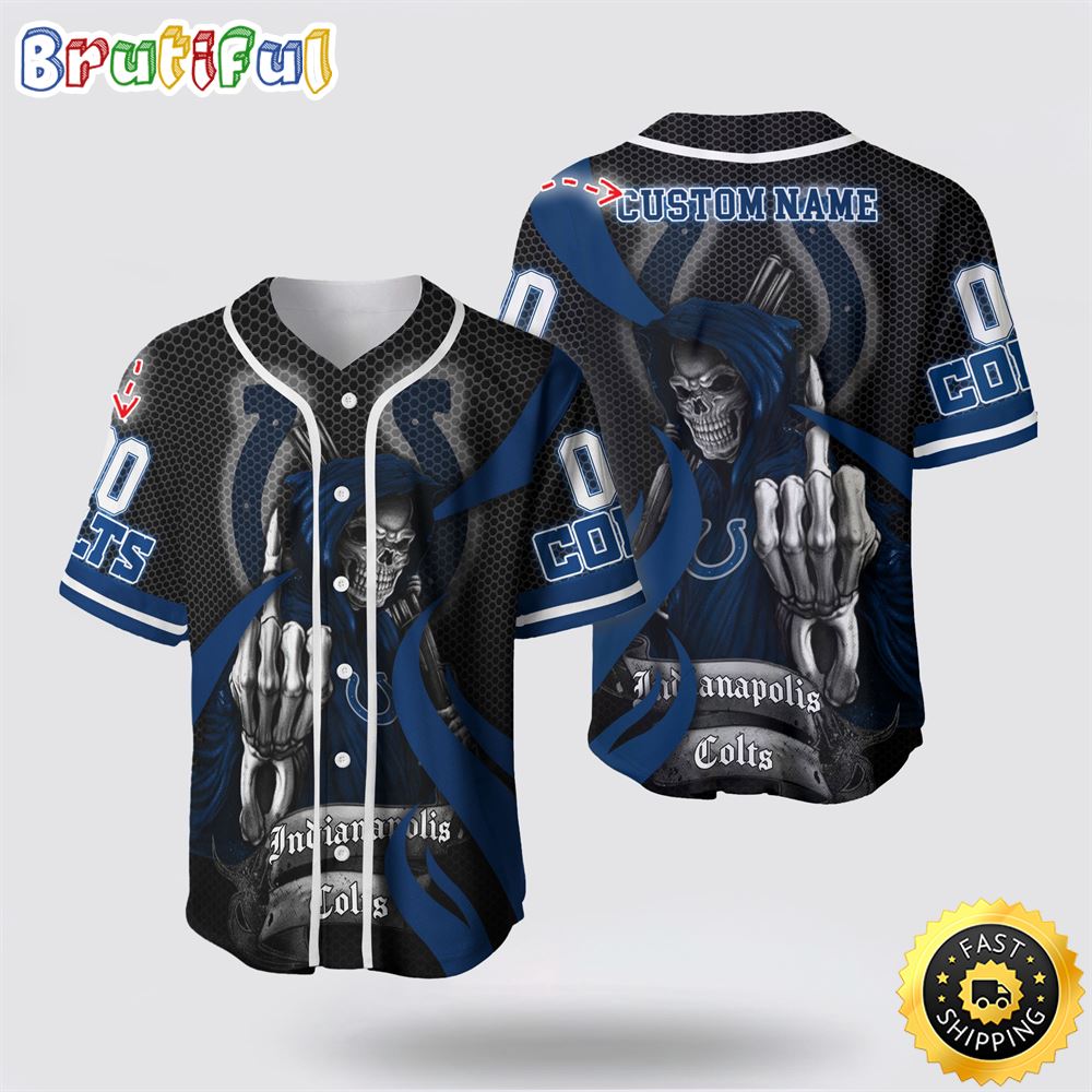 NFL Indianapolis Colts Baseball Jersey 3D Personalized Skull Gear Up For Game Day