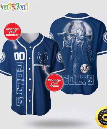 NFL Indianapolis Colts Baseball Jersey 3D Personalized Skull Score Big With Team Spirit