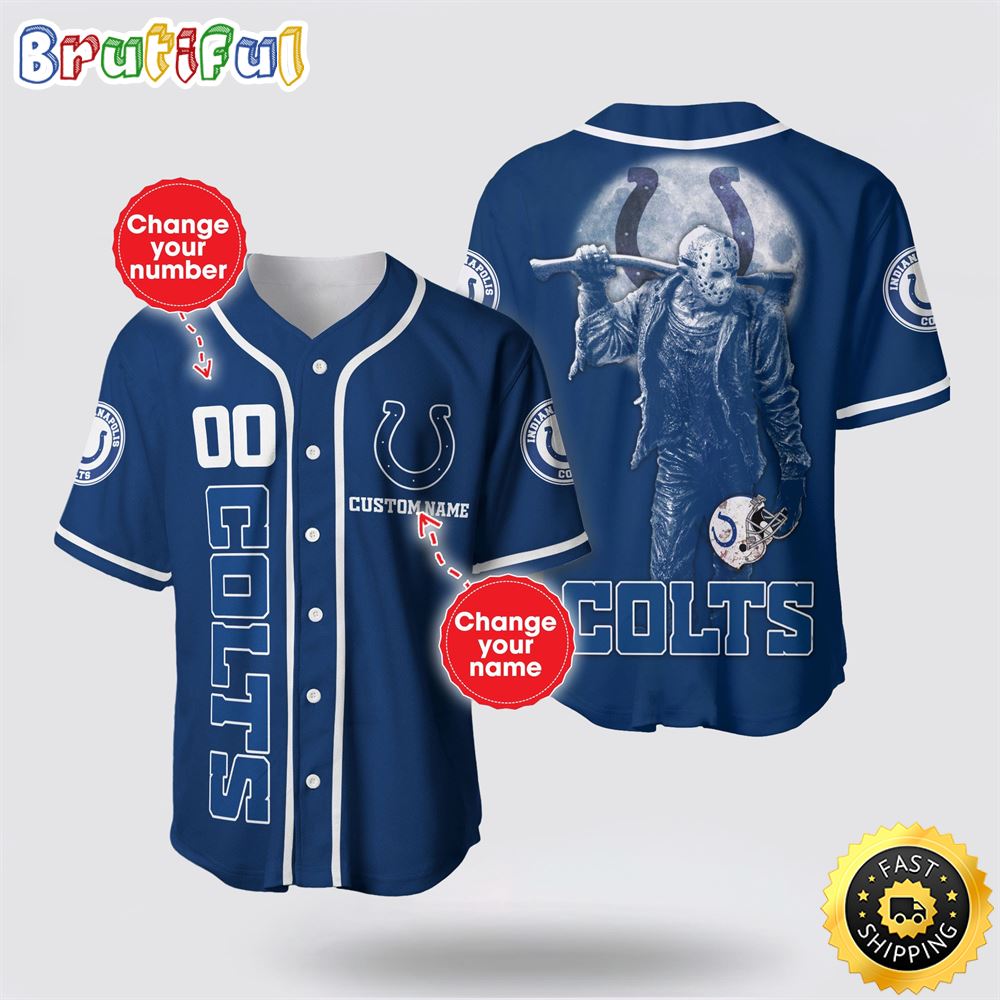 NFL Indianapolis Colts Baseball Jersey 3D Personalized Skull Score Big With Team Spirit