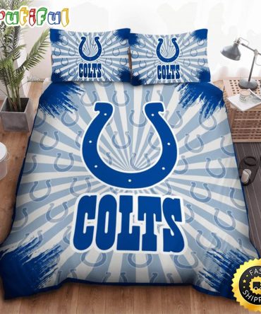 NFL Indianapolis Colts Blue White Bedding Set
