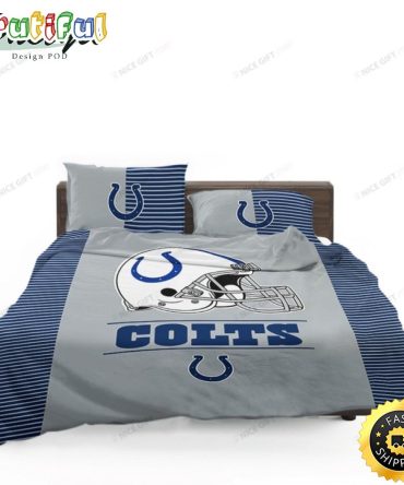 NFL Indianapolis Colts Grey Blue Bedding Set