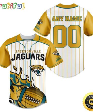 NFL Jacksonville Jaguars Baseball Jersey 3D Personalized Customization Options Available