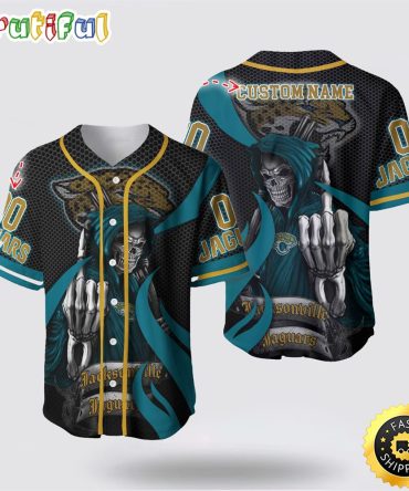 NFL Jacksonville Jaguars Baseball Jersey 3D Personalized Skull Gear Up For Game Day