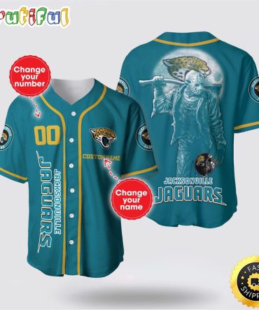 NFL Jacksonville Jaguars Baseball Jersey 3D Personalized Skull Score Big With Team Spirit