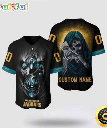 NFL Jacksonville Jaguars Baseball Jersey 3D Personalized Skull Stay Cozy And Stylish