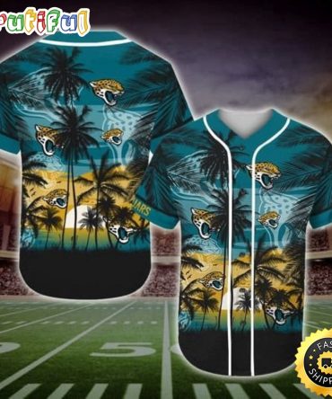 NFL Jacksonville Jaguars Baseball Jersey Shirt Palm Tree