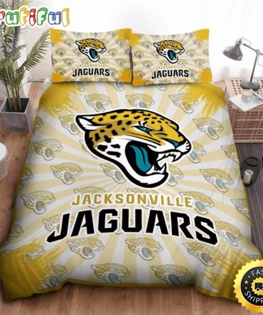 NFL Jacksonville Jaguars Light Gold Bedding Set