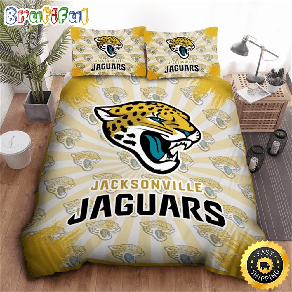 NFL Jacksonville Jaguars Light Gold Bedding Set