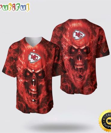 NFL Kansas City Chiefs Baseball Jersey Skull Unleash Your Team Spirit With Trendy Designs
