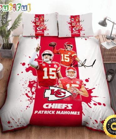 NFL Kansas City Chiefs Patrick Mahomes 15 Bedding Set