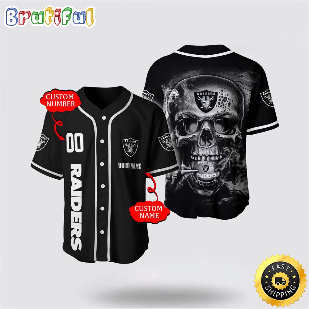 NFL Las Vegas Raiders Baseball Jersey 3D Personalized Skull Embrace Fashion And Team Spirit