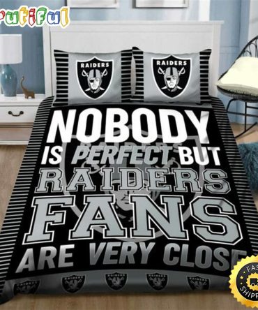 NFL Las Vegas Raiders Black Silver Bedding Set