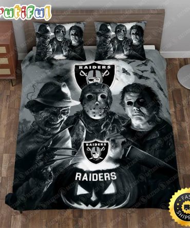 NFL Las Vegas Raiders Halloween Night Bedding Set