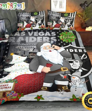 NFL Las Vegas Raiders Stan Claus Christmas Bedding Set