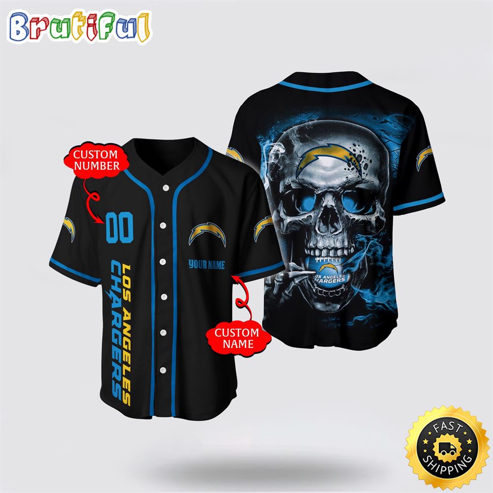 NFL Los Angeles Chargers Baseball Jersey 3D Personalized Skull Embrace Fashion And Team Spirit