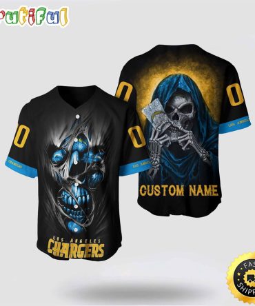NFL Los Angeles Chargers Baseball Jersey 3D Personalized Skull Stay Cozy And Stylish