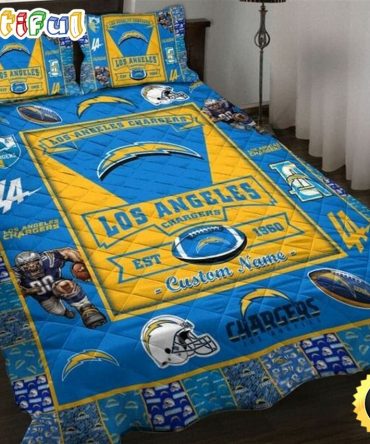 NFL Los Angeles Chargers Powder Blue Est 1960 Bedding Set