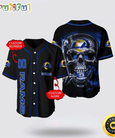 NFL Los Angeles Rams Baseball Jersey 3D Personalized Skull Embrace Fashion And Team Spirit