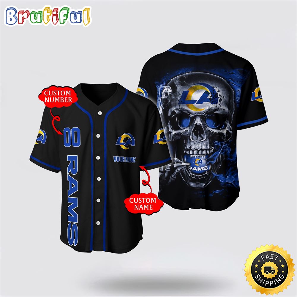 NFL Los Angeles Rams Baseball Jersey 3D Personalized Skull Embrace Fashion And Team Spirit