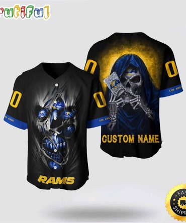 NFL Los Angeles Rams Baseball Jersey 3D Personalized Skull Stay Cozy And Stylish