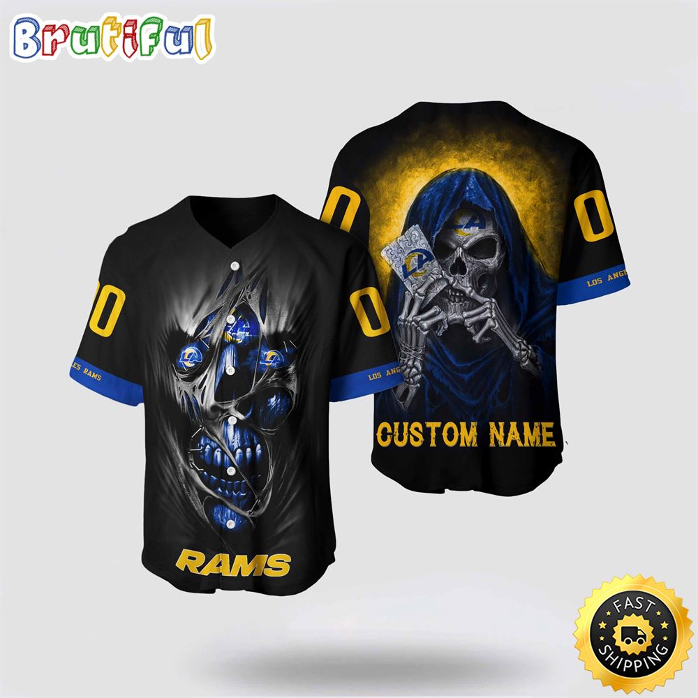 NFL Los Angeles Rams Baseball Jersey 3D Personalized Skull Stay Cozy And Stylish