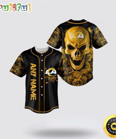 NFL Los Angeles Rams Baseball Jersey 3D Personalized Skull Top Quality Fan Apparel