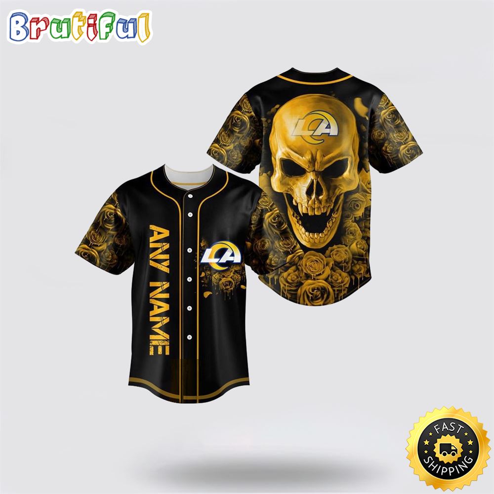 NFL Los Angeles Rams Baseball Jersey 3D Personalized Skull Top Quality Fan Apparel