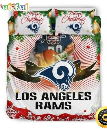 NFL Los Angeles Rams Merry Christmas Bedding Set
