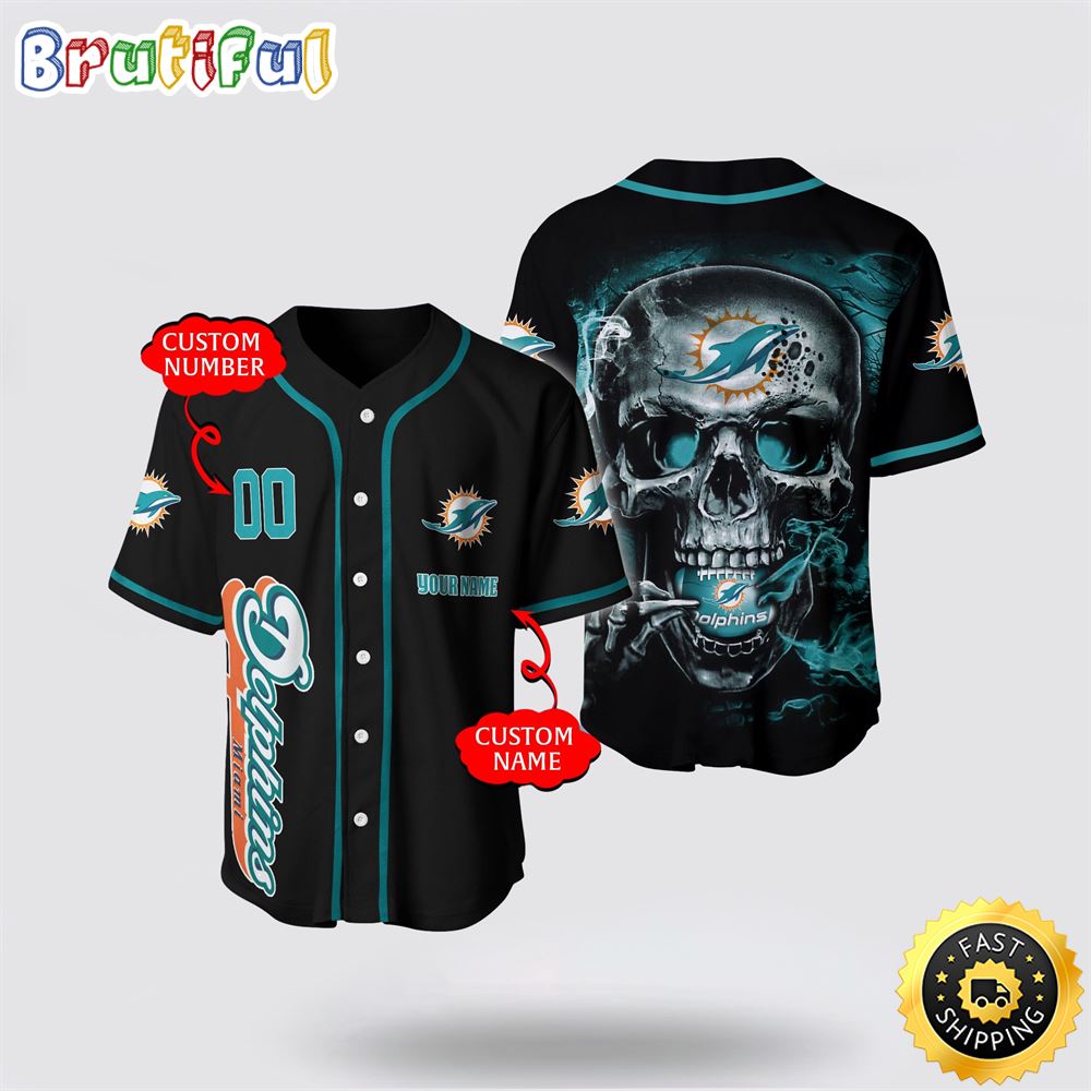 NFL Miami Dolphins Baseball Jersey 3D Personalized Skull Embrace Fashion And Team Spirit
