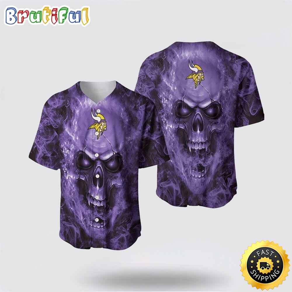 NFL Minnesota Vikings Baseball Jersey Skull Unleash Your Team Spirit With Trendy Designs