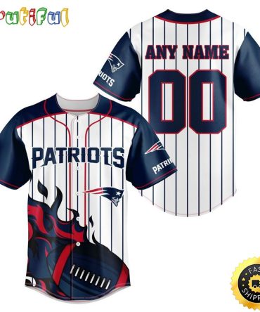 NFL New England Patriots Baseball Jersey 3D Personalized Customization Options Available