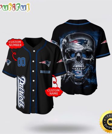 NFL New England Patriots Baseball Jersey 3D Personalized Skull Embrace Fashion And Team Spirit