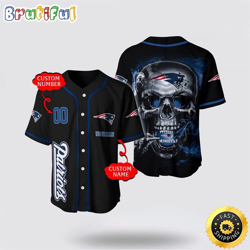 NFL New England Patriots Baseball Jersey 3D Personalized Skull Embrace Fashion And Team Spirit